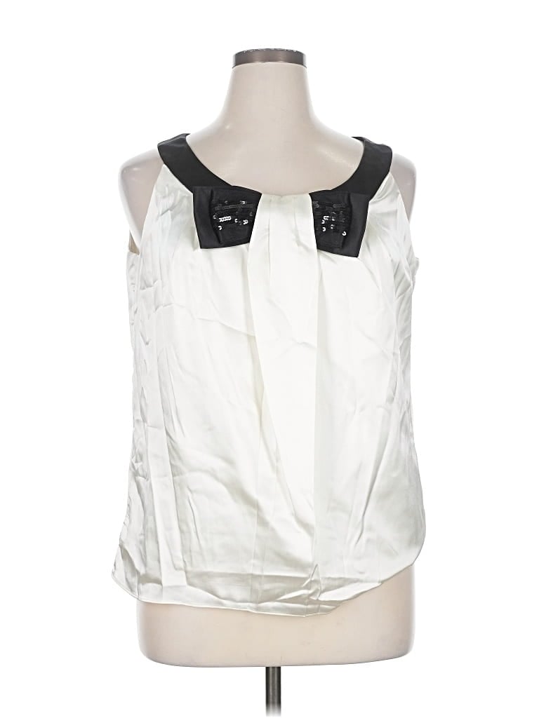 Pre-owned Roz & Ali Sleeveless Blouse In White