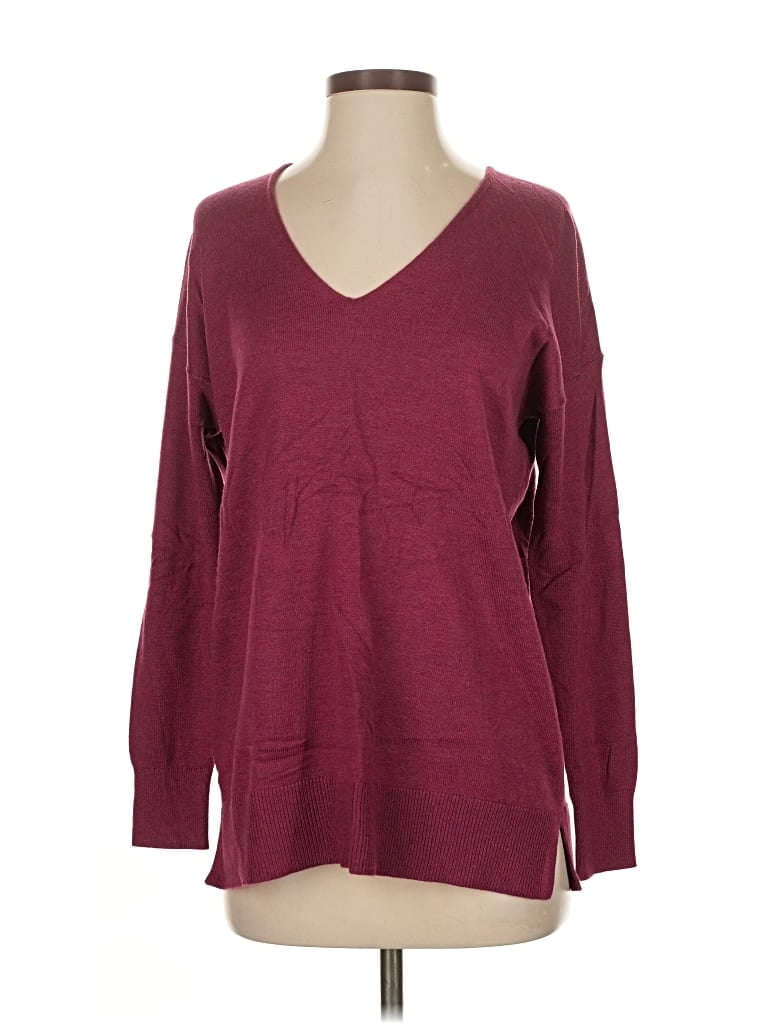 Pre-owned Ann Taylor Loft Pullover Sweater In Burgundy