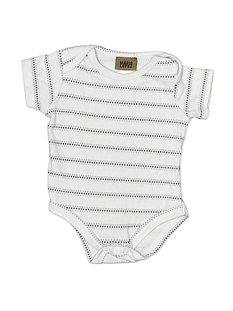 Pre-owned Assorted Brands Babies' Short Sleeve Onesie In White