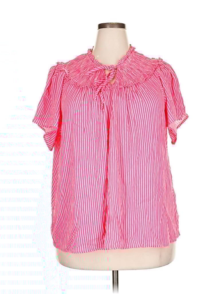 Pre-owned Torrid Short Sleeve Blouse In Pink