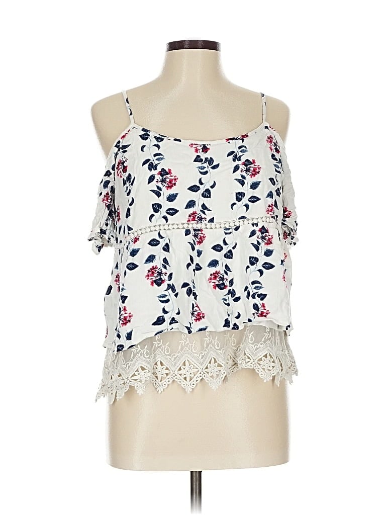 Pre-owned Skies Are Blue Sleeveless Blouse In White