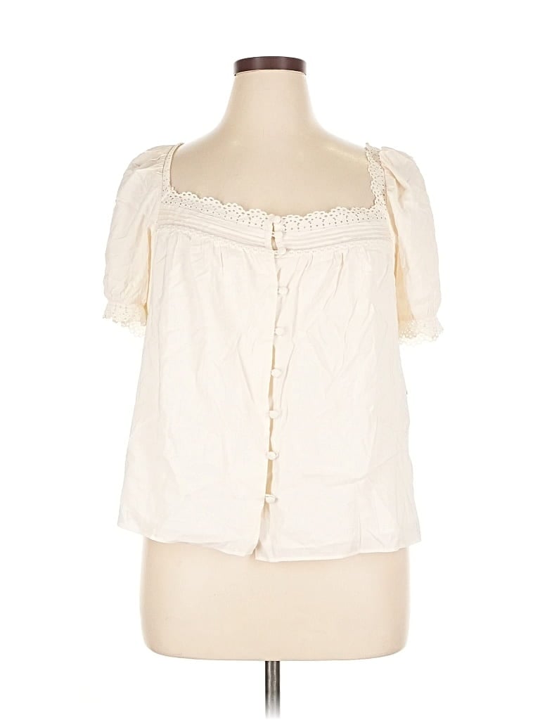 Opt Short Sleeve Blouse In Neutral