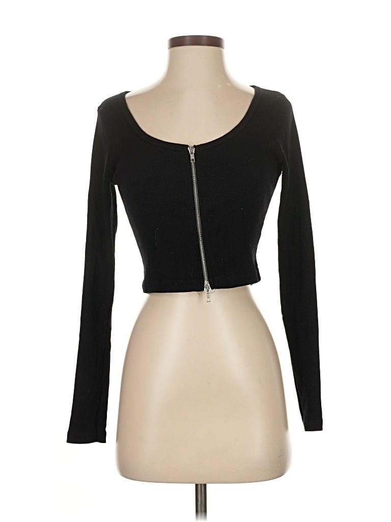 Pre-owned Brandy Melville Long Sleeve Top Black Sweetheart Neckline Tops