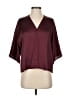 The Reset 100% Polyester Burgundy Short Sleeve Blouse Size XS - photo 1