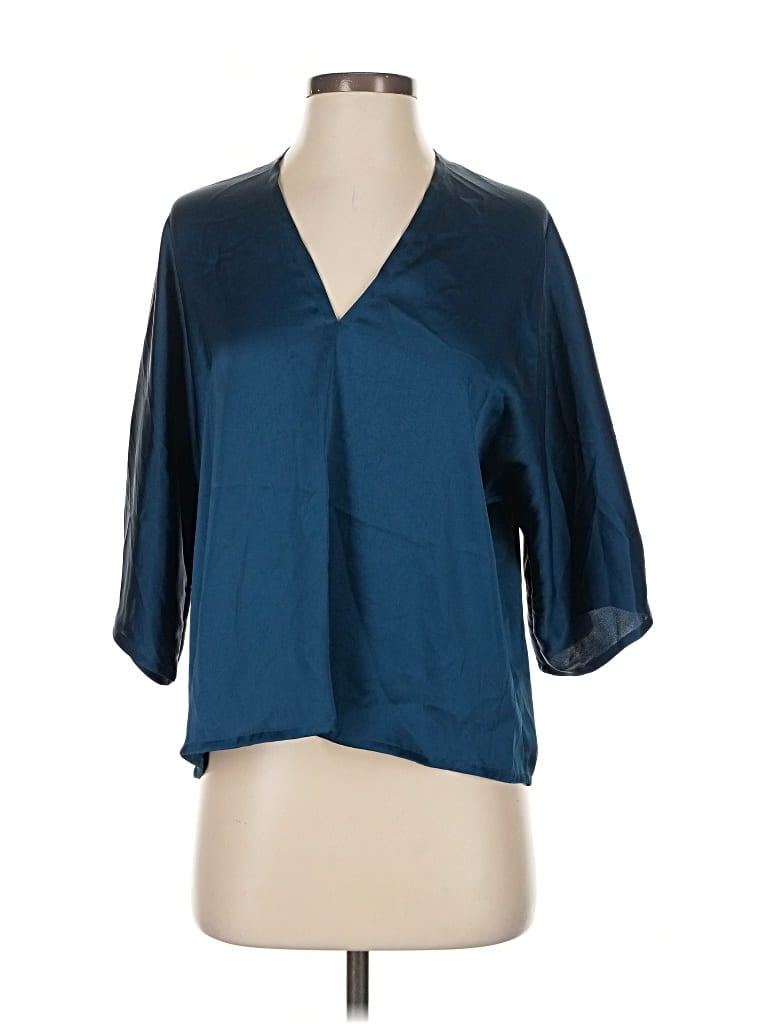 Pre-owned The Reset Short Sleeve Blouse In Blue