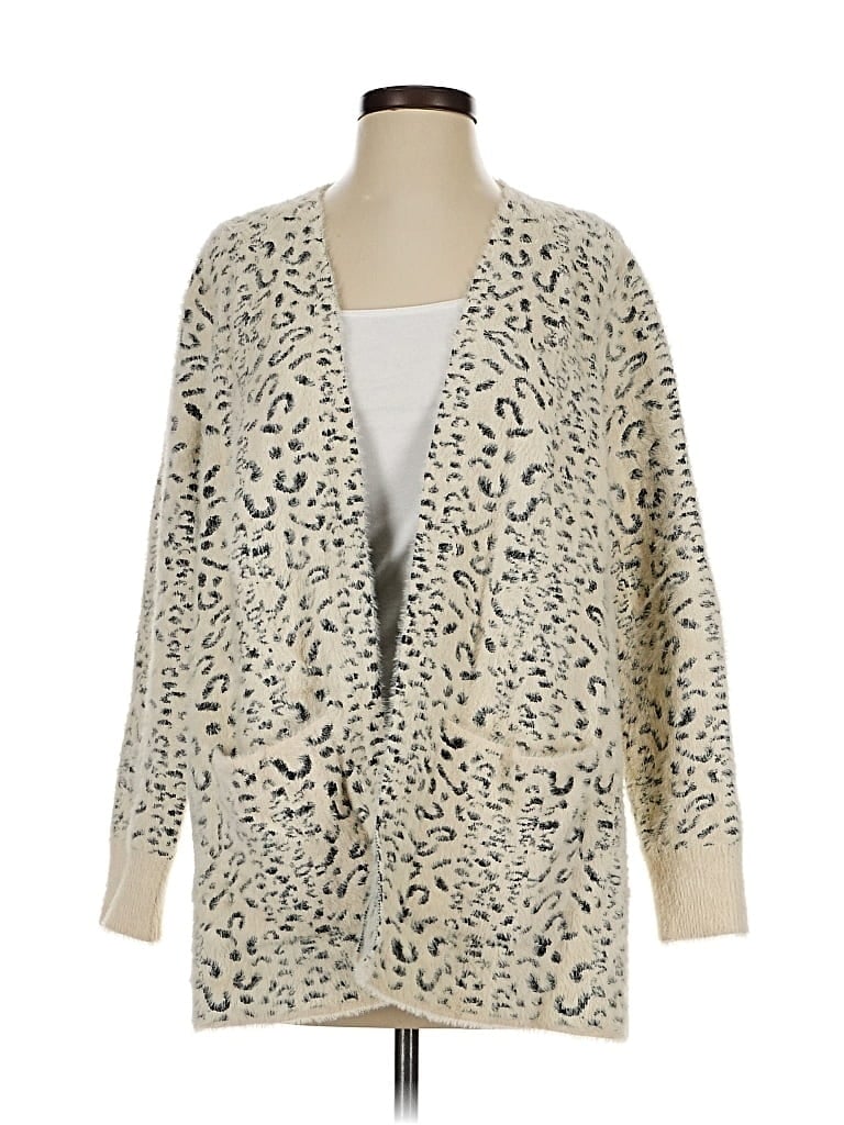 Pre-owned Evolution By Cyrus Cardigan Sweater In White