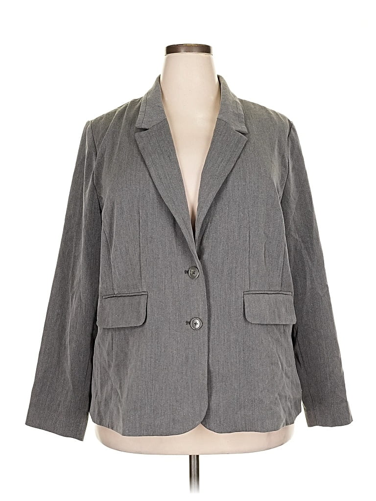Pre-owned Lane Bryant Outlet Blazer Jacket In Gray