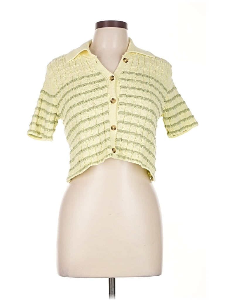 Pre-owned Kimchi Blue Cardigan Sweater In Yellow