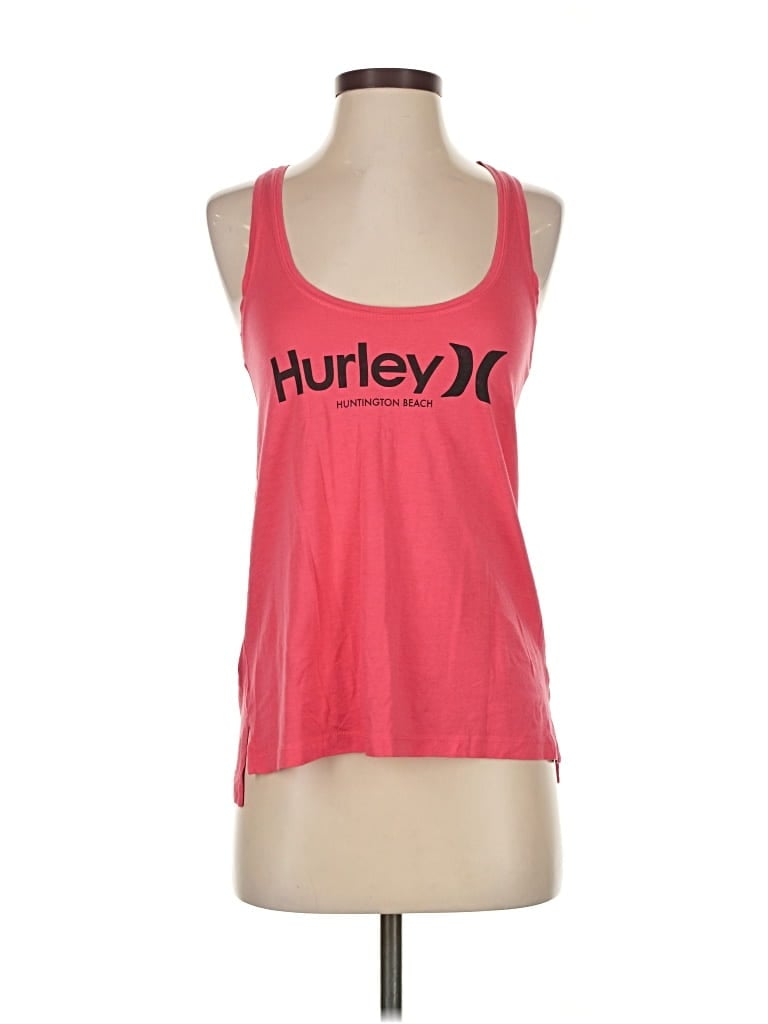 Pre-owned Hurley Tank Top Pink Halter Neckline Tops