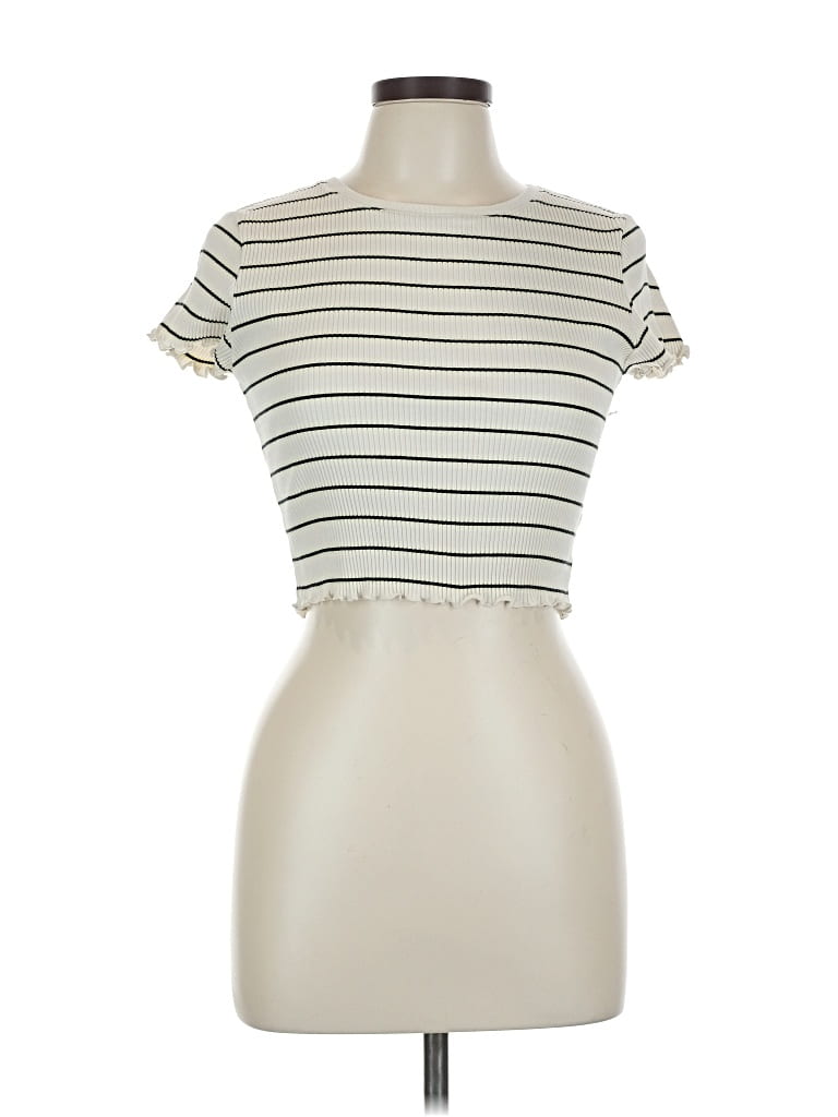 Pre-owned Uniqlo Short Sleeve Turtleneck In White