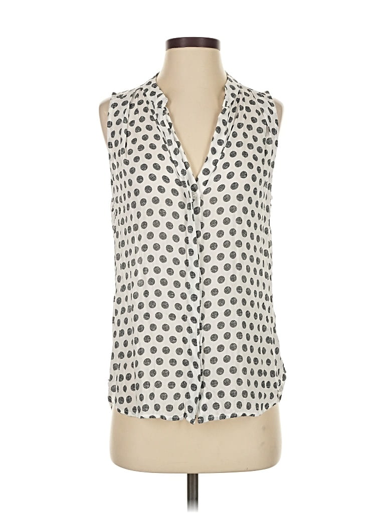 Pre-owned Bella Dahl Sleeveless Button Down Shirt In White