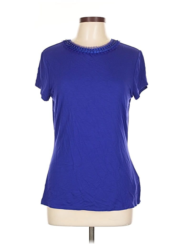Pre-owned Ted Baker Short Sleeve Top Blue Crew Neck Tops