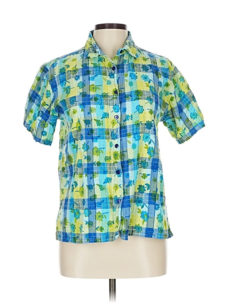 Pre-owned Bobbie Brooks Short Sleeve Blouse In Green