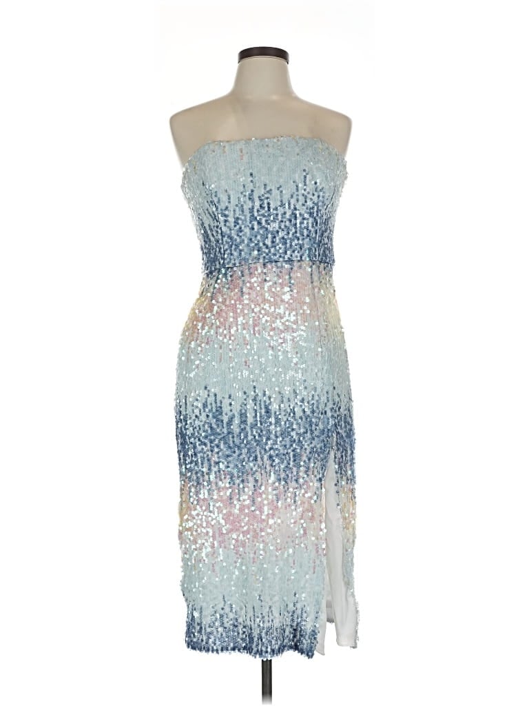 Pre-owned ml Monique Lhuillier Cocktail Dress In Blue