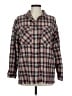 LILITH A PARIS 100% Cotton Plaid Gray Tan Long Sleeve Button-Down Shirt Size M - photo 1