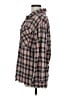 LILITH A PARIS 100% Cotton Plaid Gray Tan Long Sleeve Button-Down Shirt Size M - photo 5