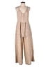 New In 100% Polyester Animal Print Tan Jumpsuit Size S - photo 1