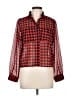 Truth Houndstooth Red Long Sleeve Blouse Size M - photo 1