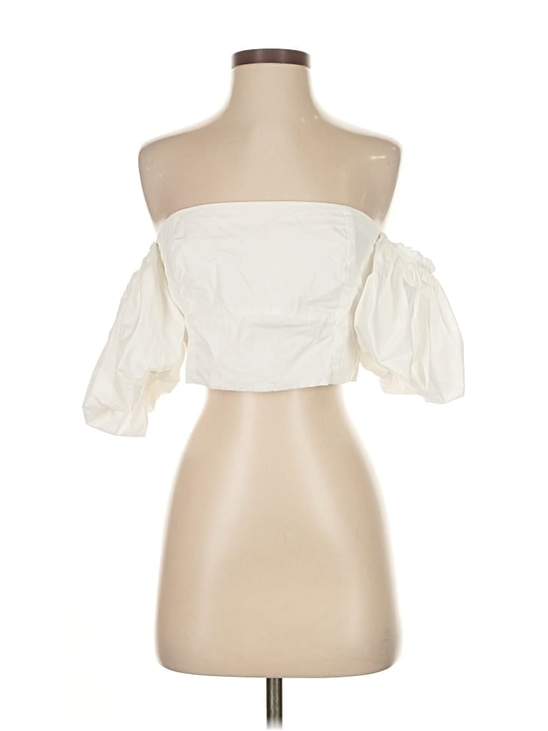 Pre-owned Abercrombie & Fitch 3/4 Sleeve Blouse In White