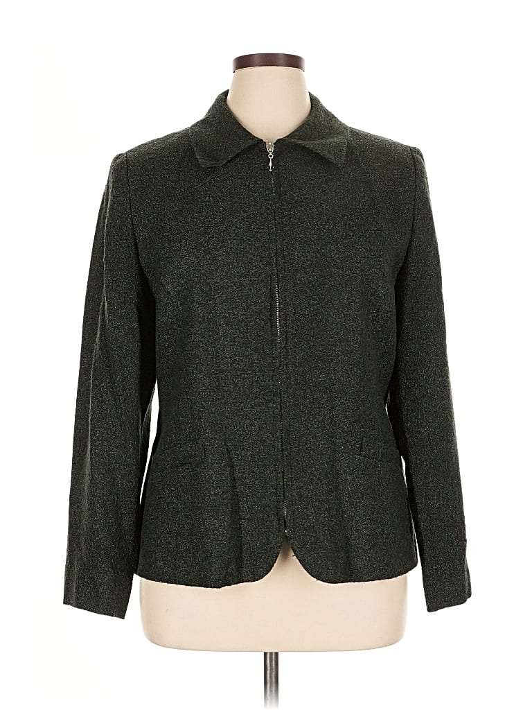 Pre-owned Laura Scott Blazer Jacket In Green