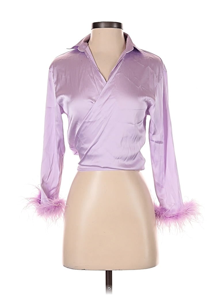 Pre-owned Rumours 3/4 Sleeve Blouse In Purple