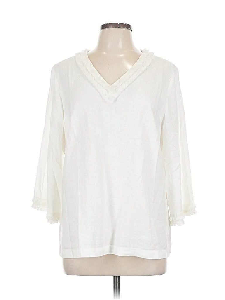 Pre-owned Chico's 3/4 Sleeve Blouse In White