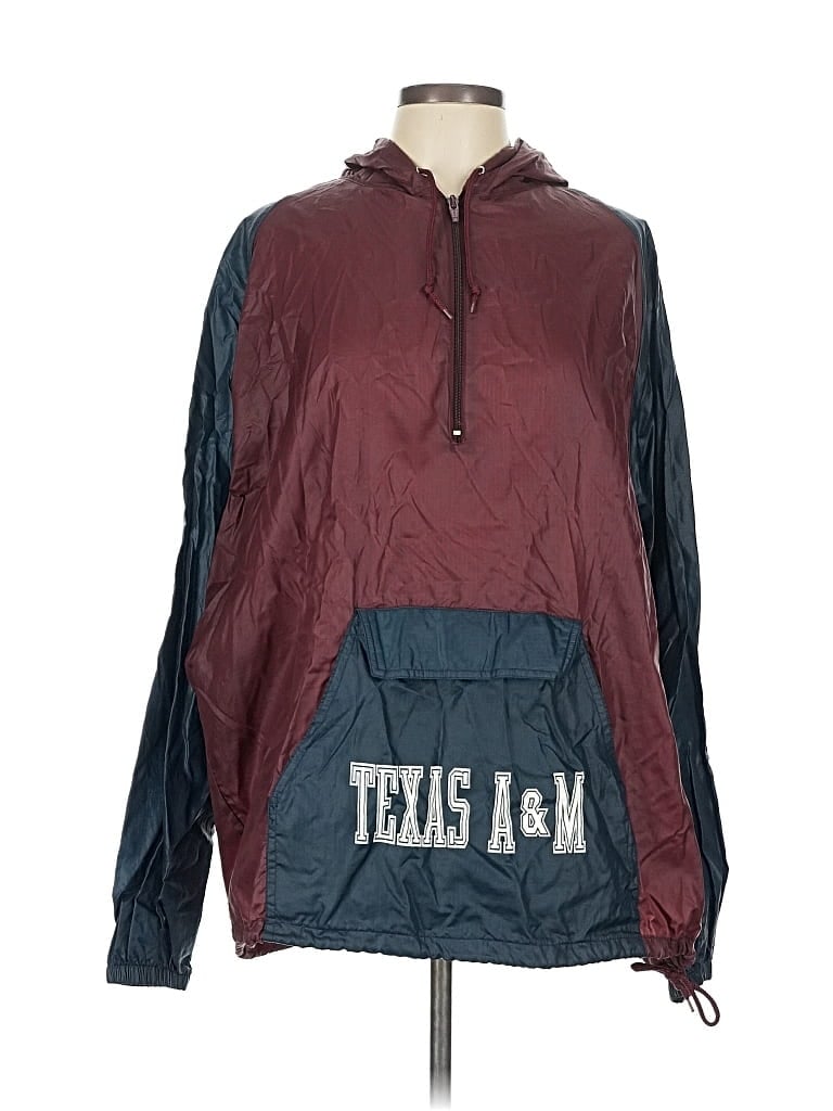 Pre-owned Mv Sport Windbreaker Jacket In Burgundy