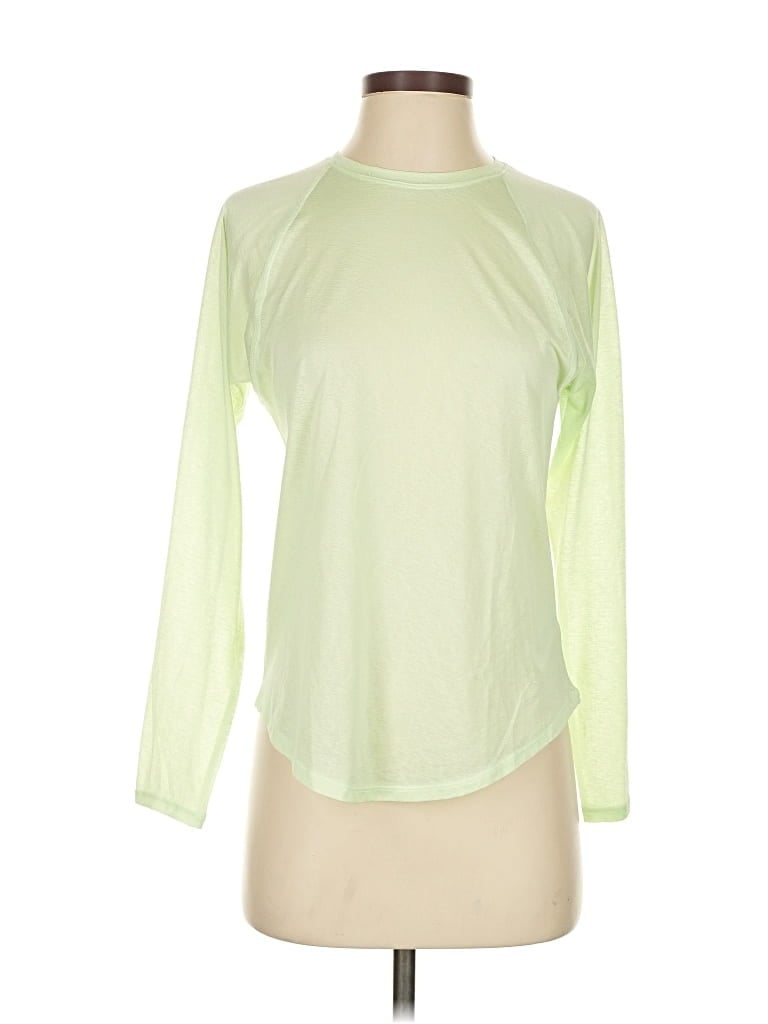 Pre-owned Athleta 3/4 Sleeve T-shirt In Green
