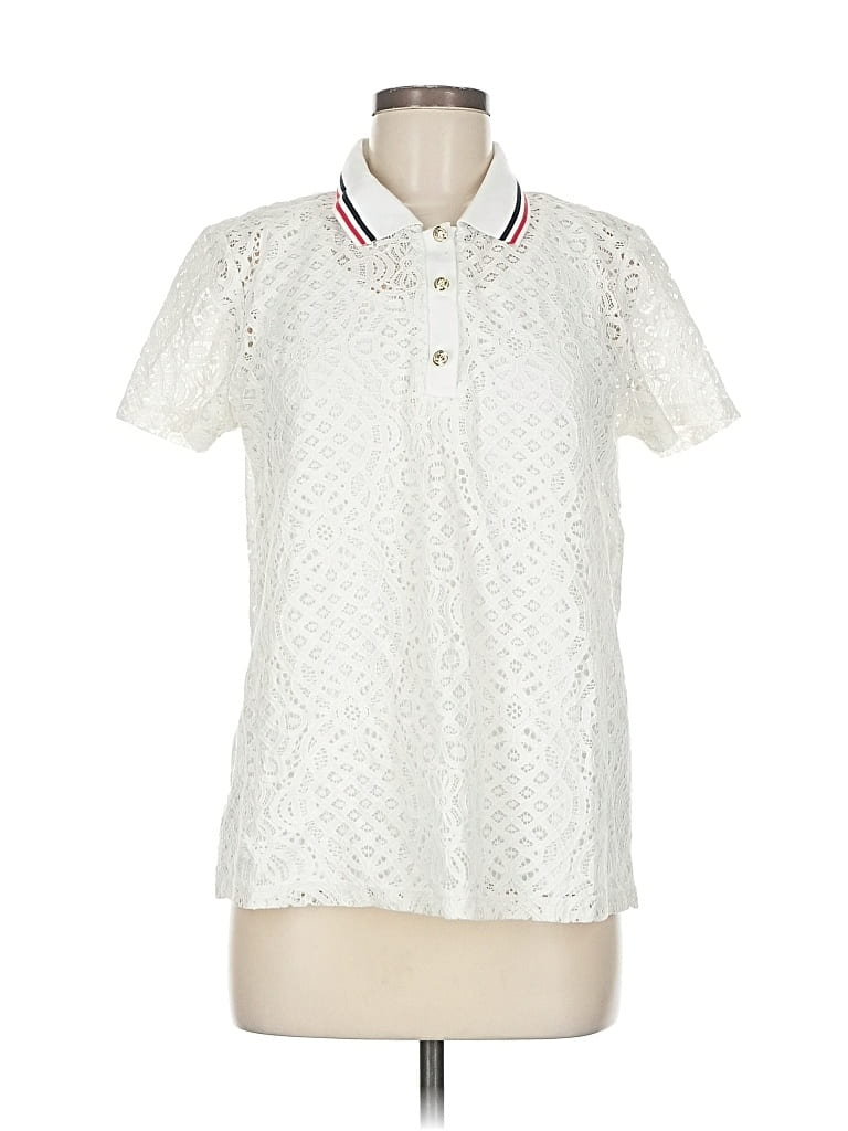 Pre-owned Tommy Hilfiger Short Sleeve Blouse In White