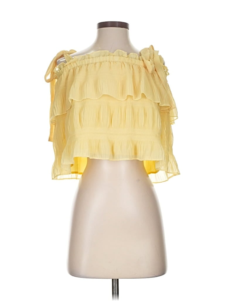 Pre-owned Lulus Sleeveless Blouse In Yellow