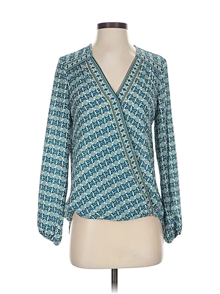 Pre-owned Max Studio Long Sleeve Blouse In Blue