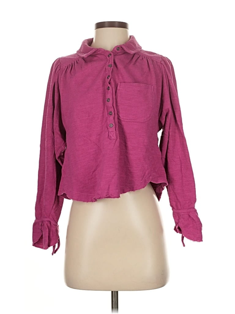 Pre-owned Pilcro Long Sleeve Blouse In Pink