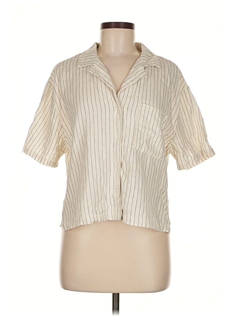 Pre-owned Cotton On Short Sleeve Blouse In White