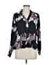 Josie Natori 100% Polyester Floral Black Long Sleeve Blouse Size MedEstimated - photo 1