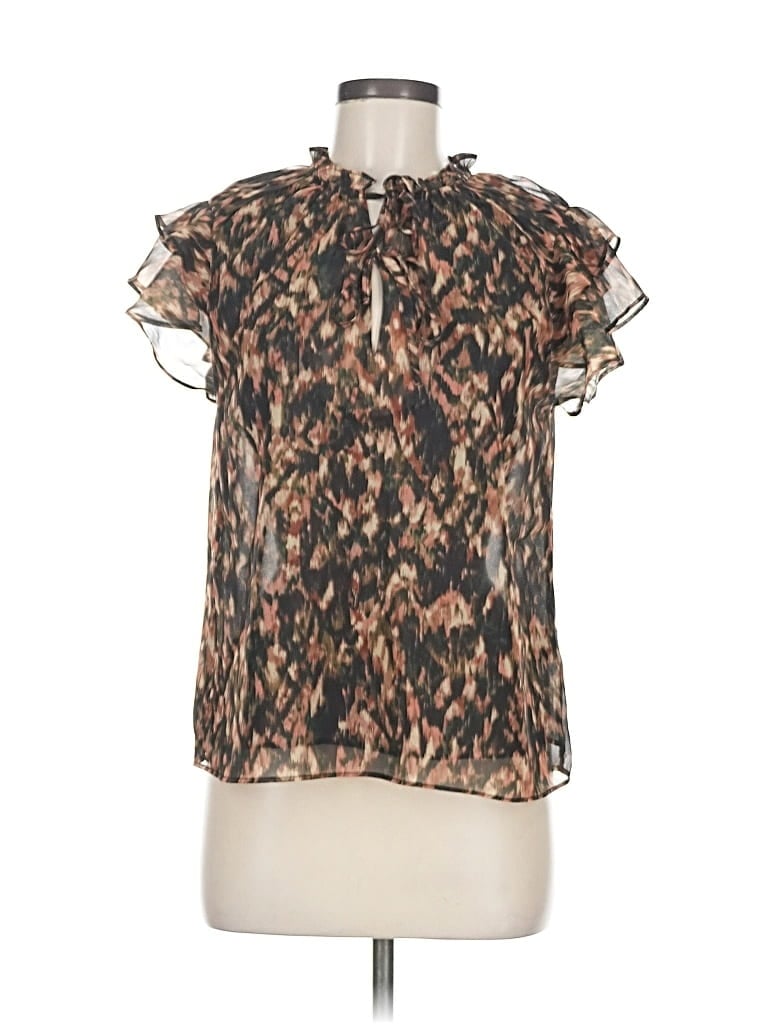 Pre-owned Steve Madden Short Sleeve Blouse In Brown
