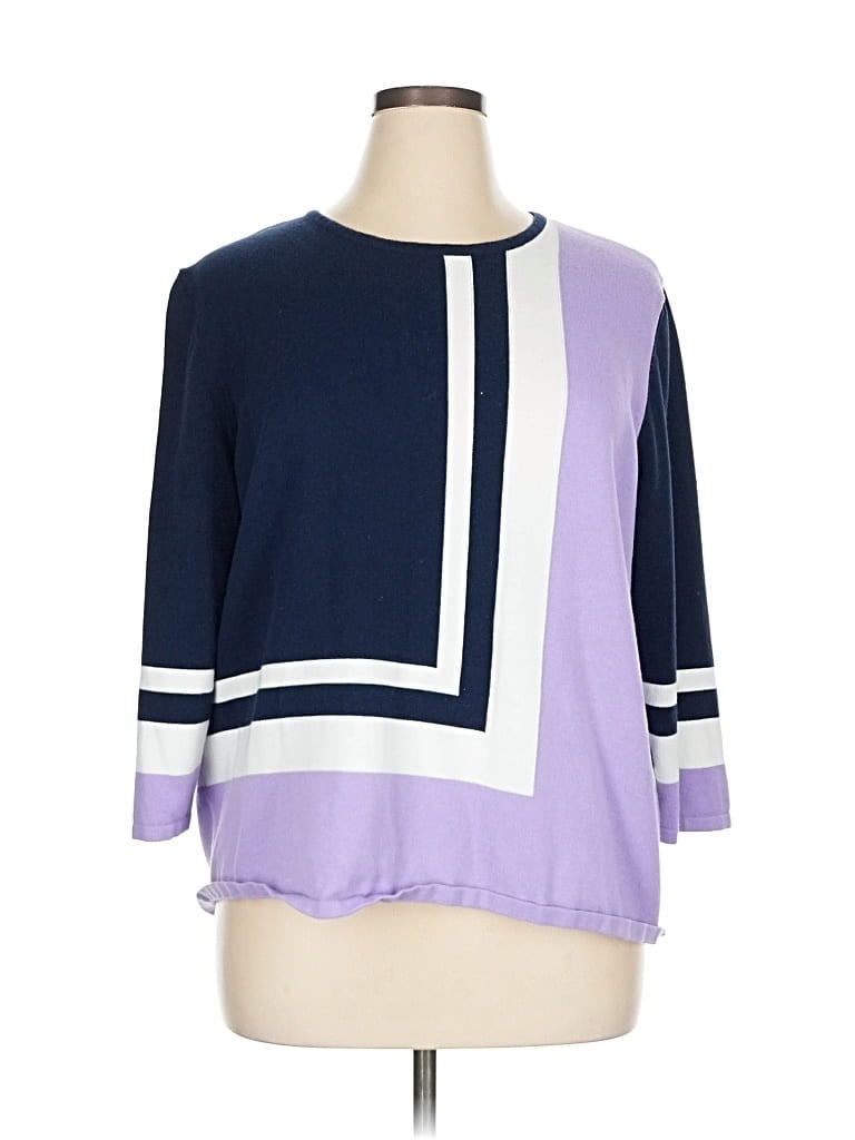 Pre-owned Alfred Dunner Pullover Sweater In Purple