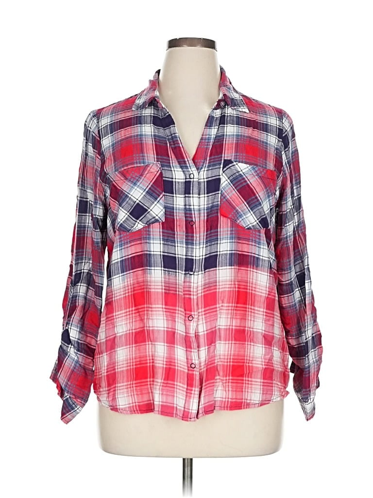 Pre-owned Skies Are Blue Long Sleeve Button Down Shirt In Red