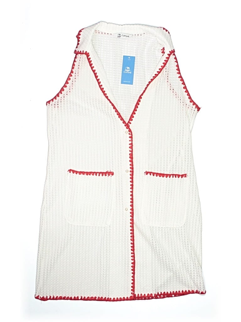 Pre-owned Cupshe Swimsuit Cover Up In White