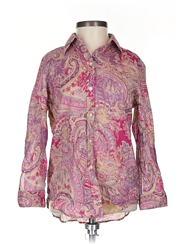 Pre-owned Polo Ralph Lauren Long Sleeve Blouse In Pink