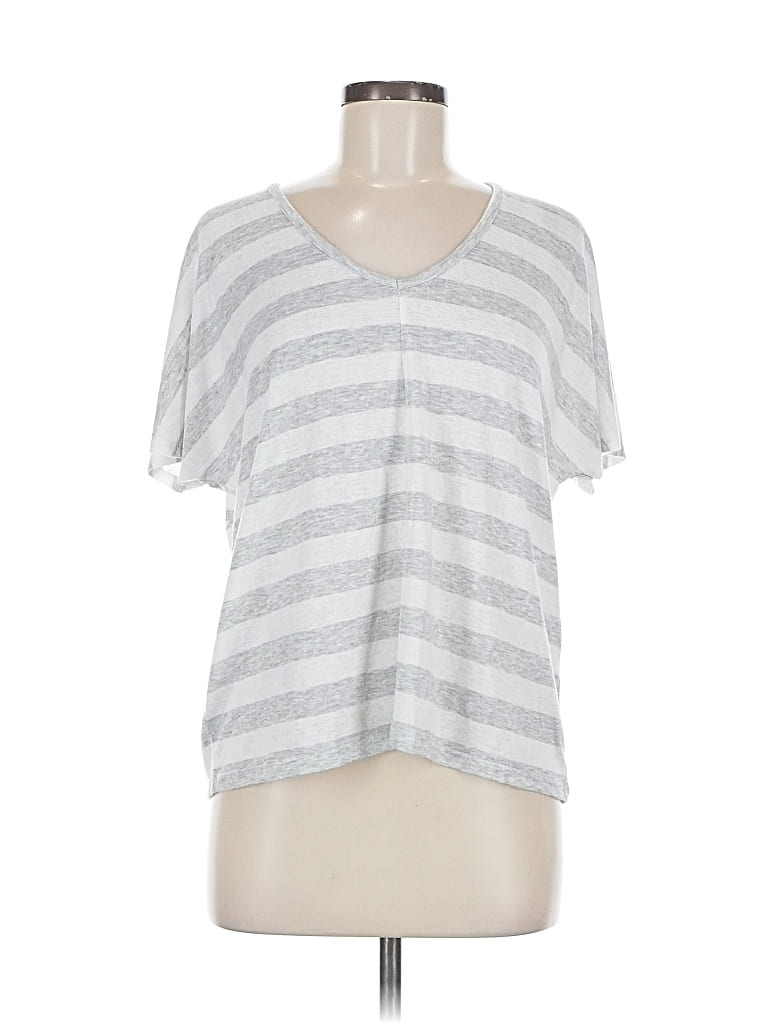 Pre-owned Ann Taylor Loft Short Sleeve T-shirt In Silver