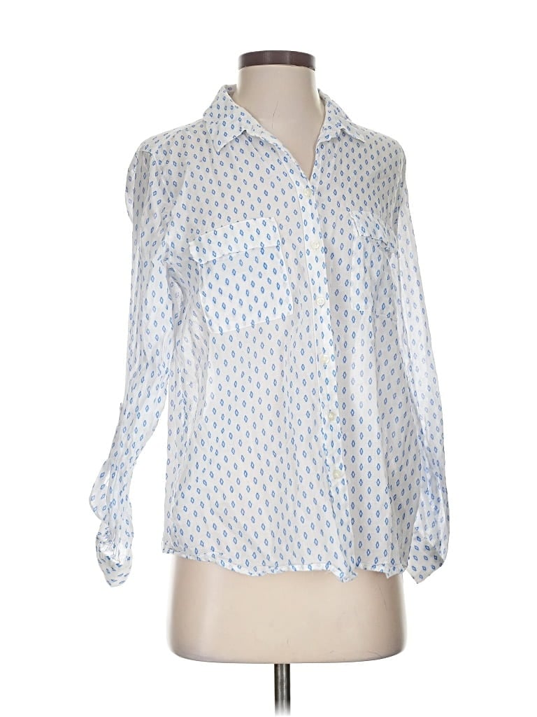 Pre-owned Gap Outlet Long Sleeve Polo Shirt In Blue