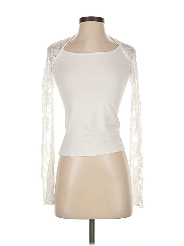Pre-owned White Fox Shrug In White
