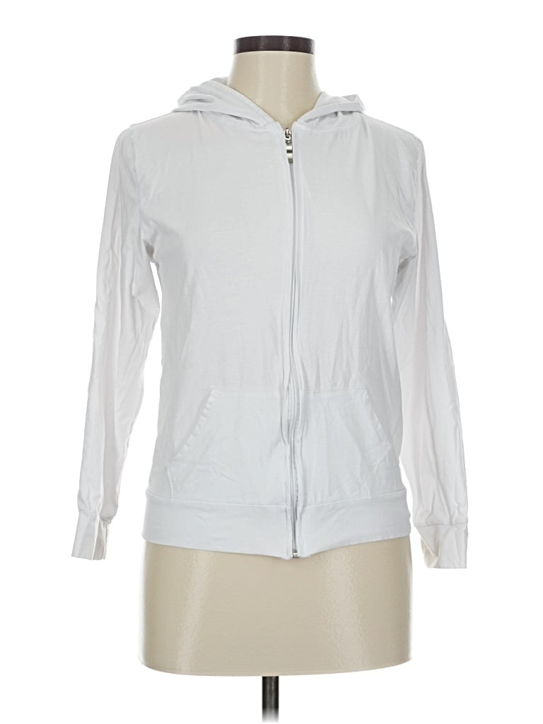 Pre-owned Assorted Brands Zip Up Hoodie In White