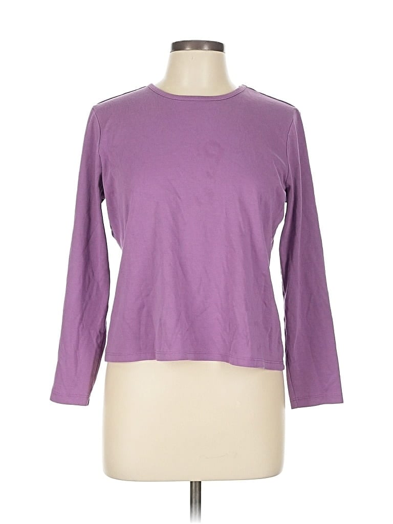 Pre-owned L.l.bean 3/4 Sleeve T-shirt In Purple