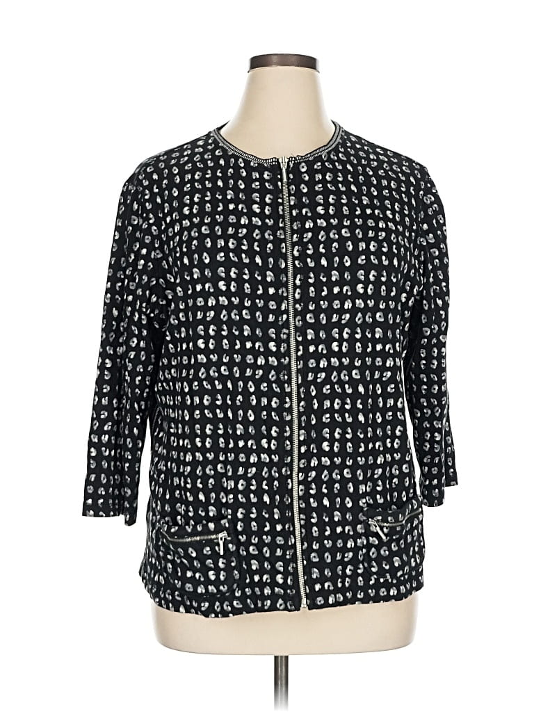Pre-owned Zenergy By Chico's Cardigan Sweater In Black