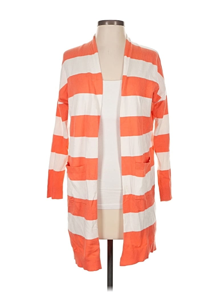Pre-owned Boston Proper Cardigan Sweater In Orange