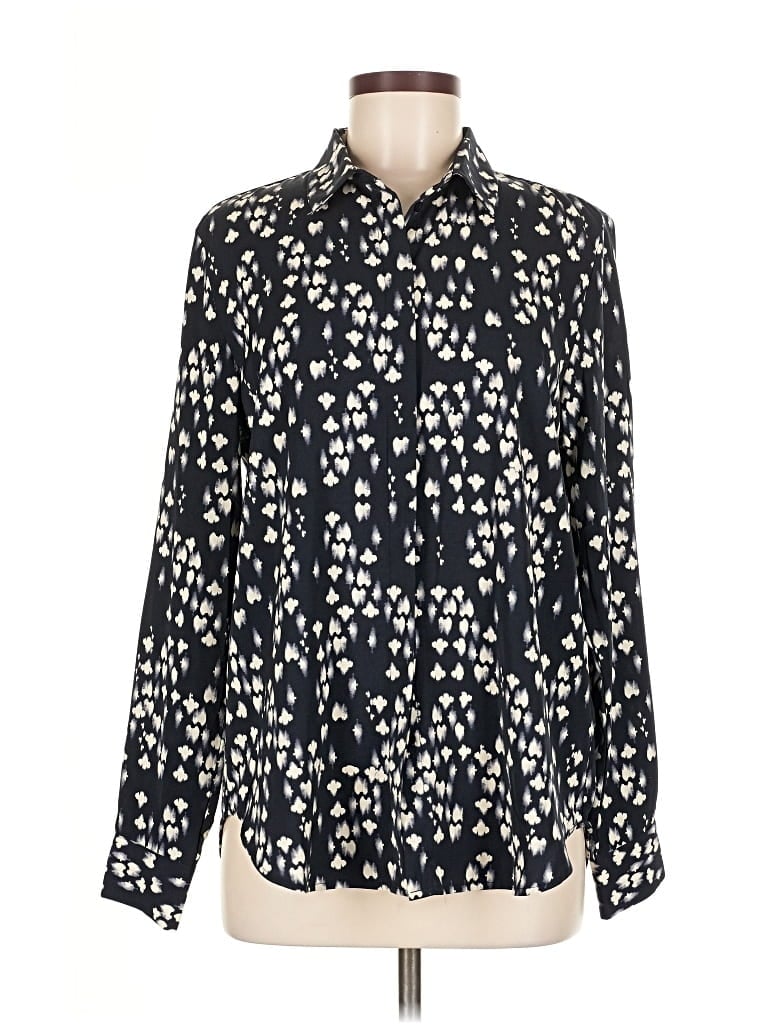 Pre-owned H&m Long Sleeve Blouse In Black