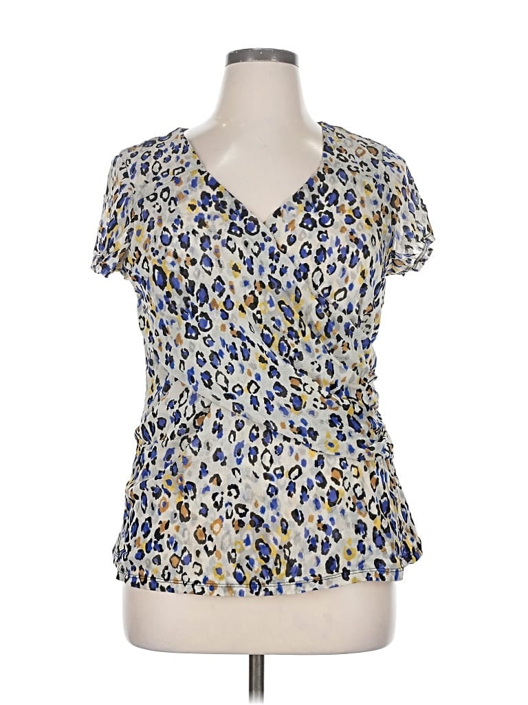 Pre-owned Charter Club Short Sleeve Blouse In Blue