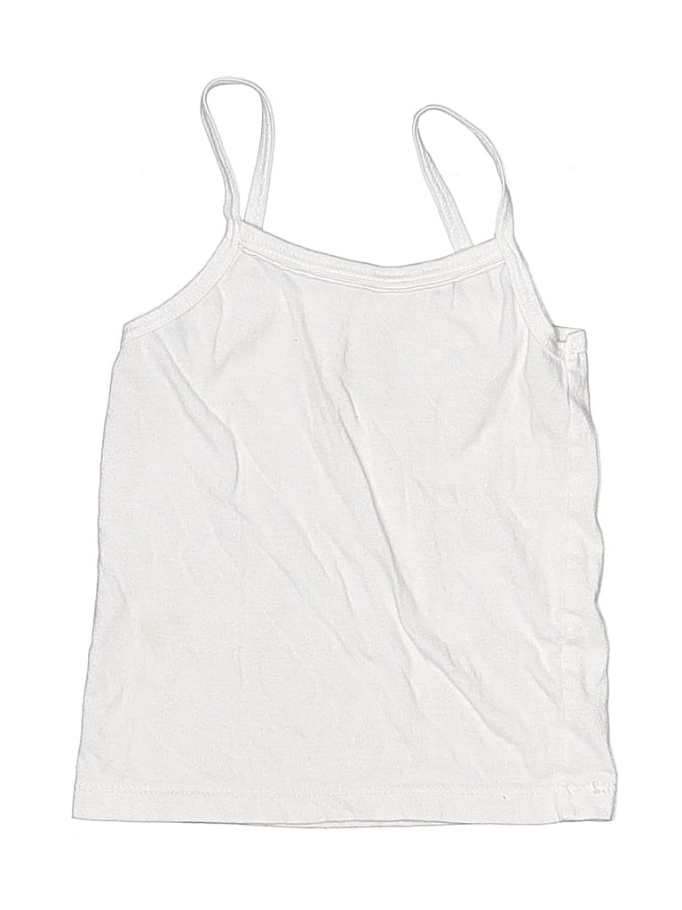 Pre-owned Hanes Kids' Tank Top White Halter Neckline Tops