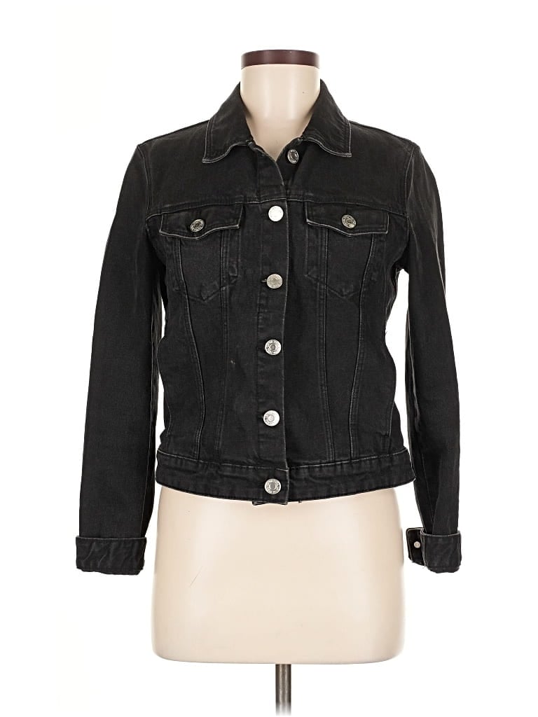 Pre-owned Zara Denim Jacket In Black